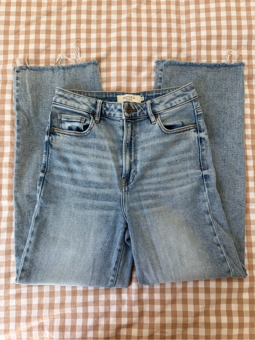 Hidden Light Wash High-Rise Straight Leg Jeans